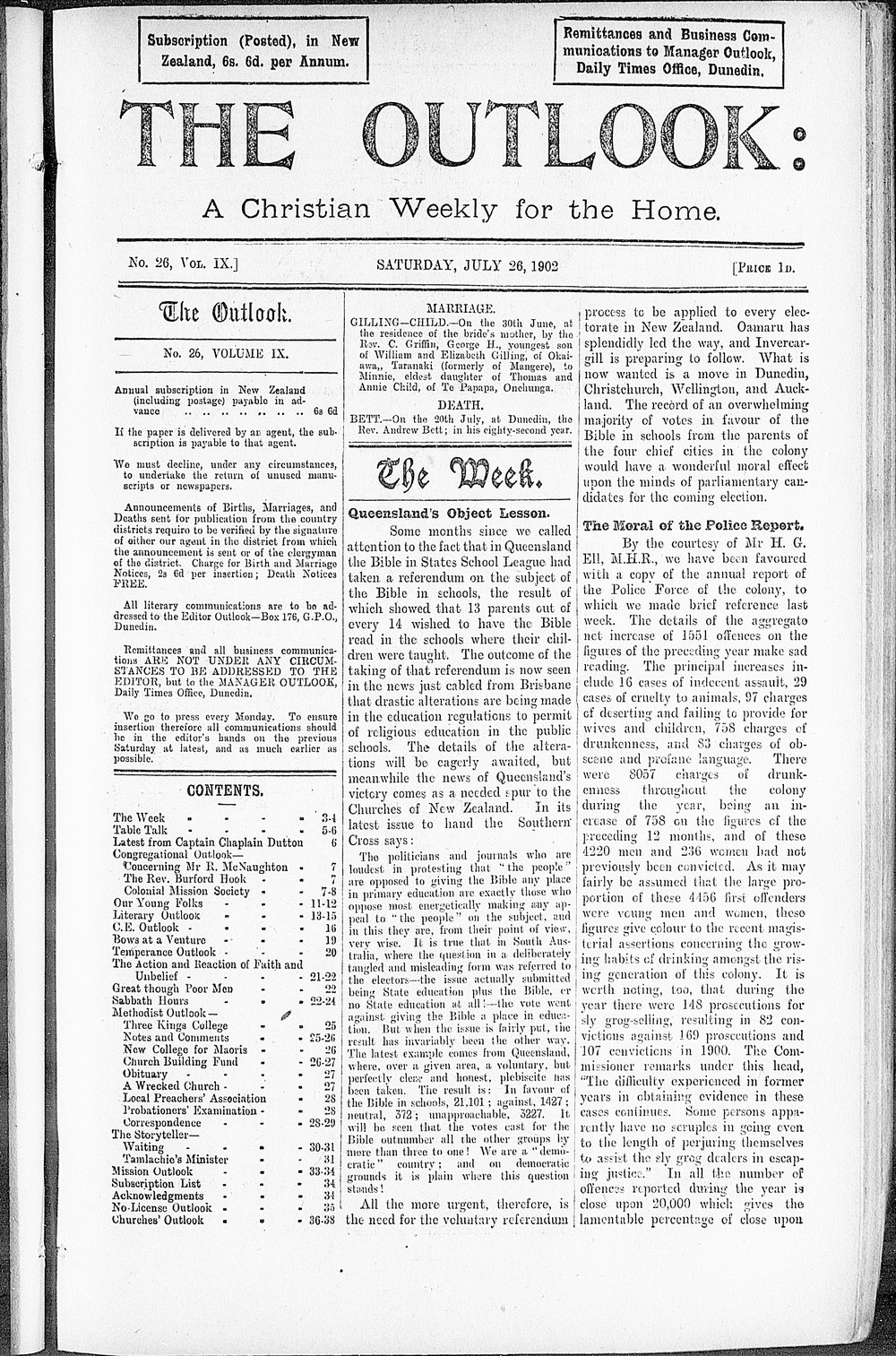 The Outlook: 26th July 1902