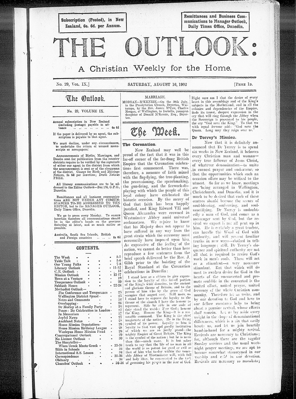 The Outlook: 16th August 1902