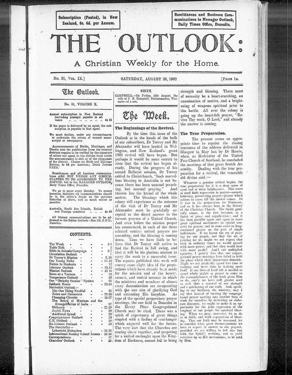 The Outlook: 30th August 1902