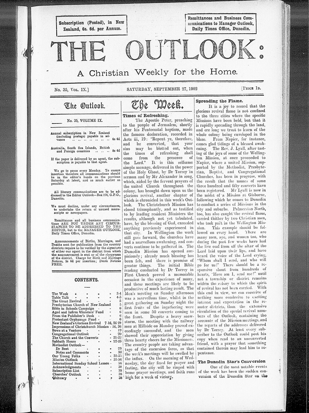 The Outlook: 27th September 1902