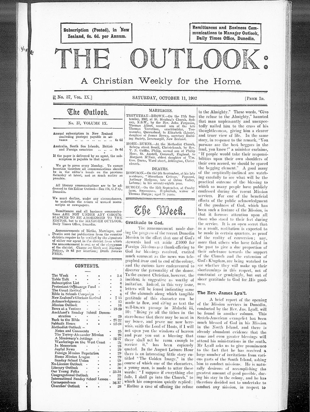 The Outlook: 11th October 1902