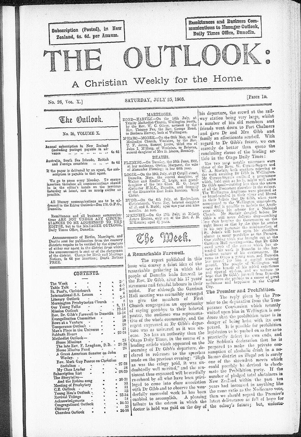 The Outlook: 25th July 1903