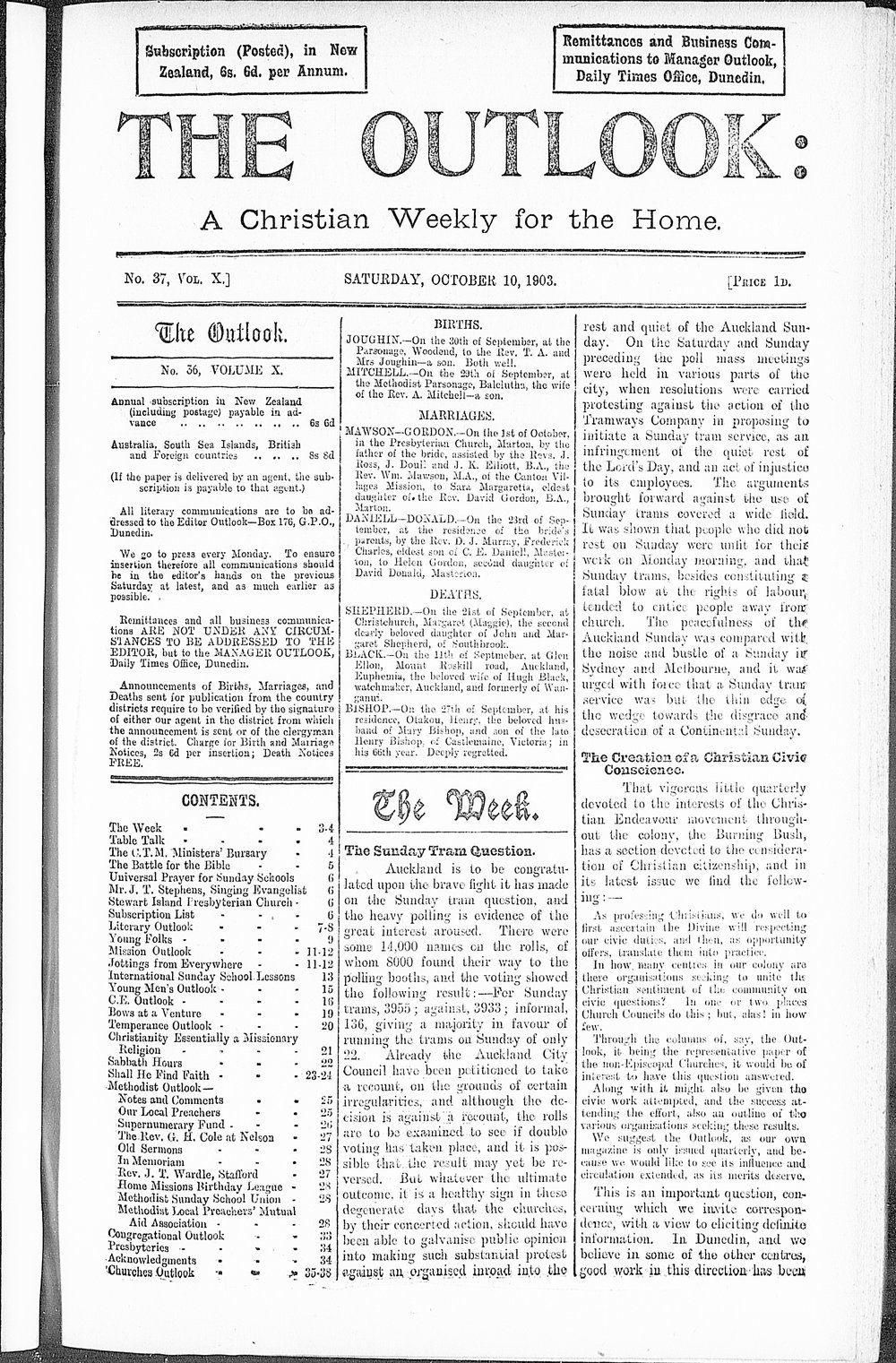 The Outlook: 10th October 1903