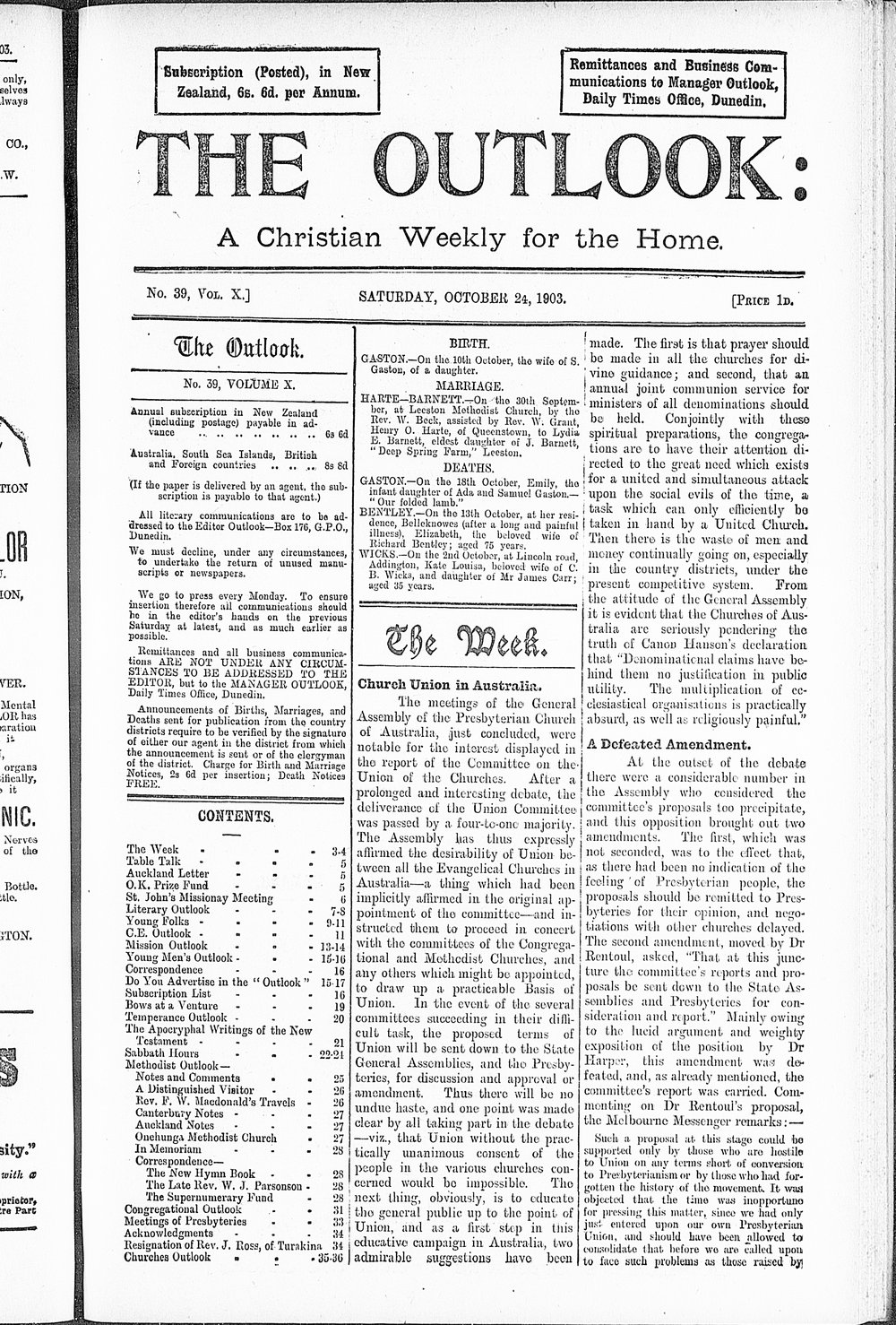 The Outlook: 24th October 1903