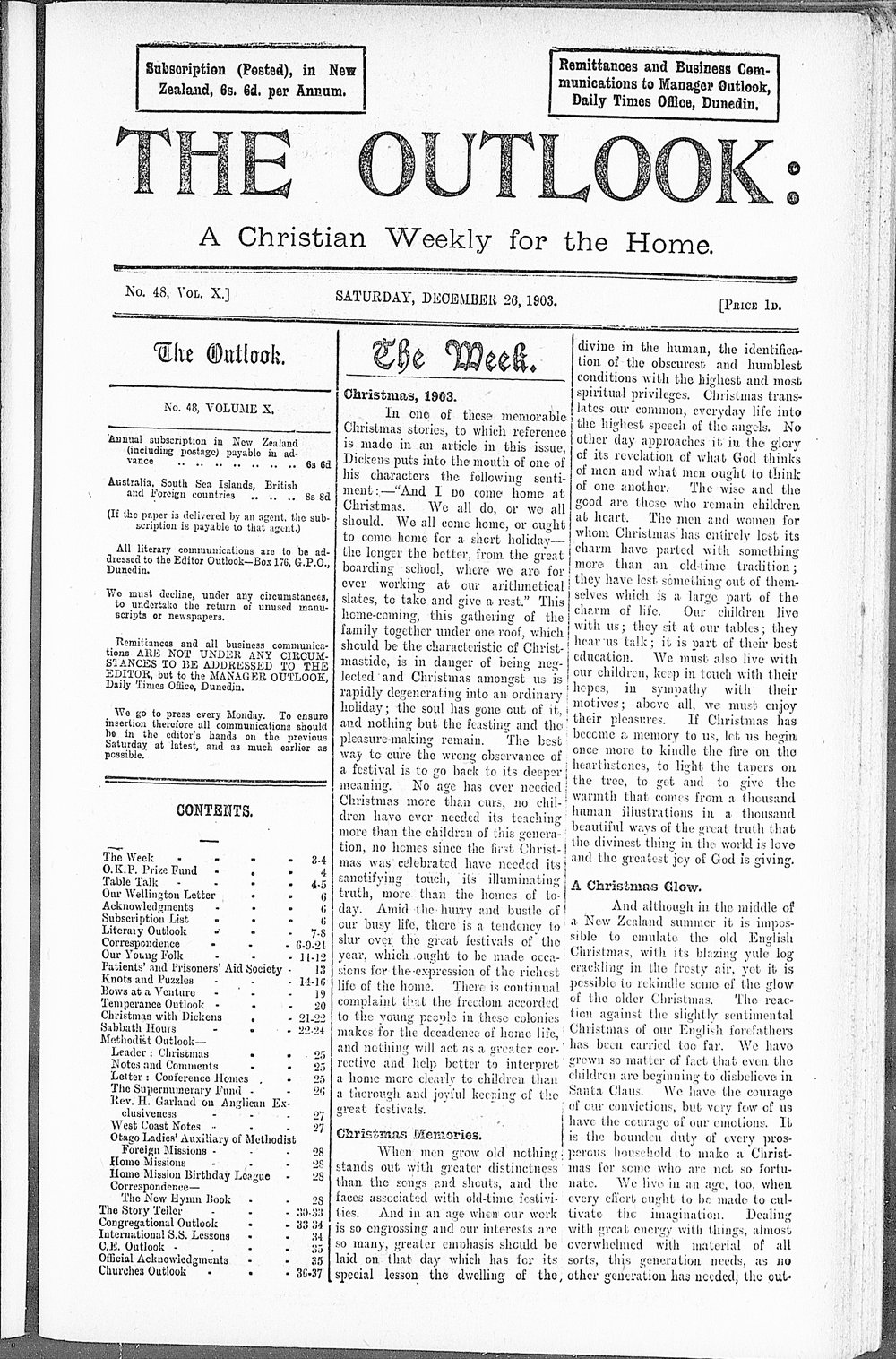 The Outlook: 26th December 1903