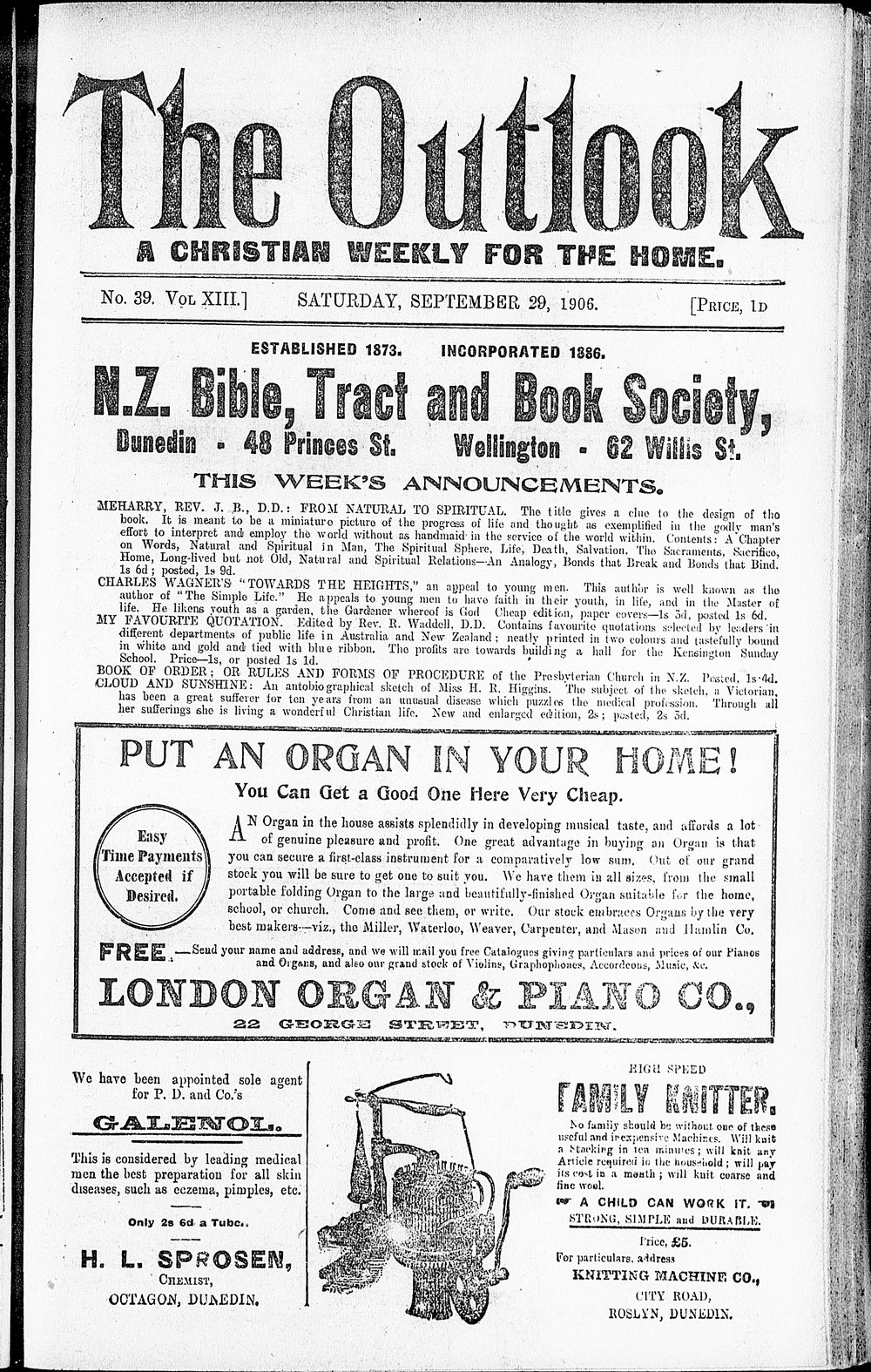 The Outlook: 29th September 1906