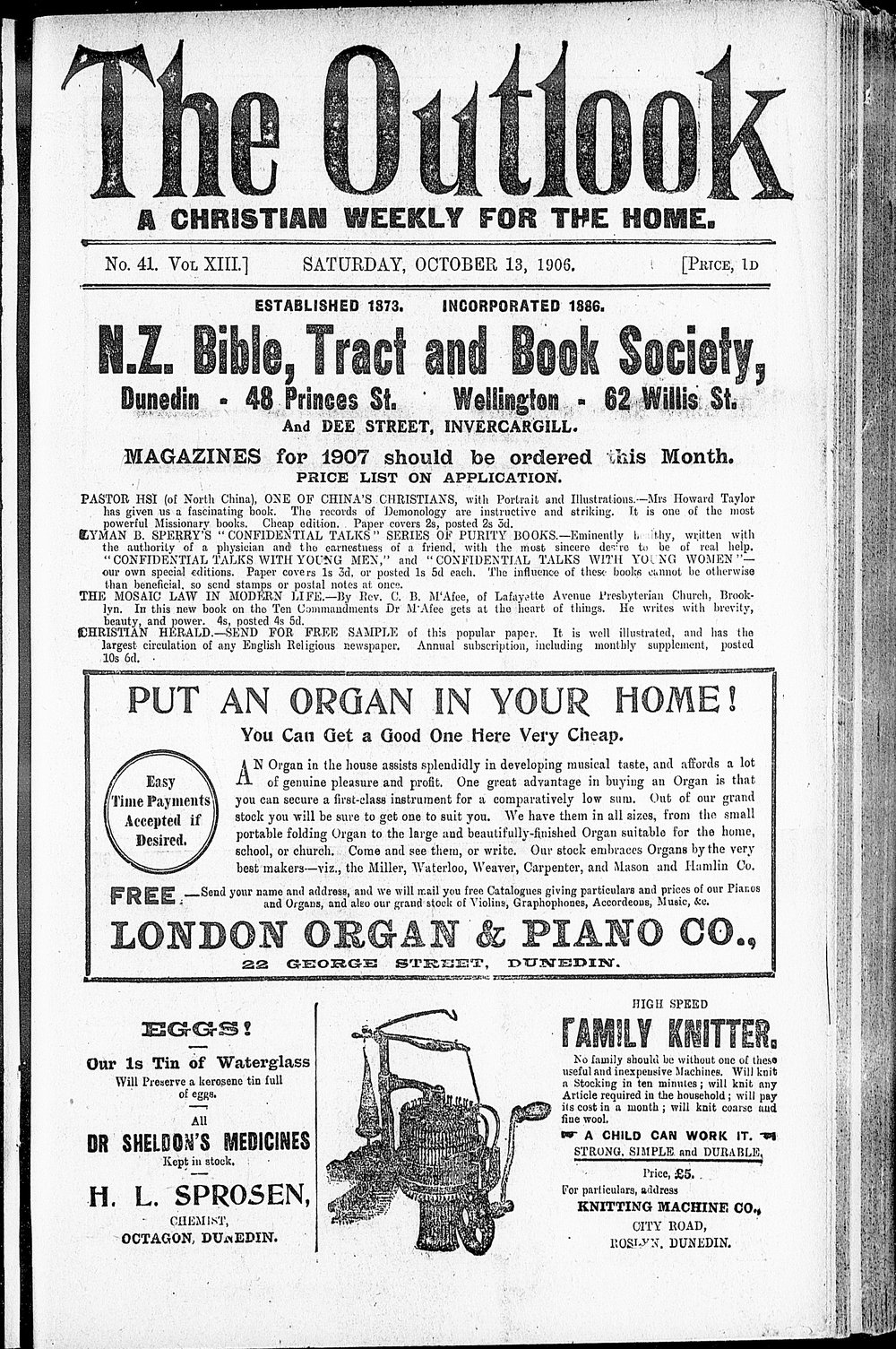 The Outlook: 13th October 1906