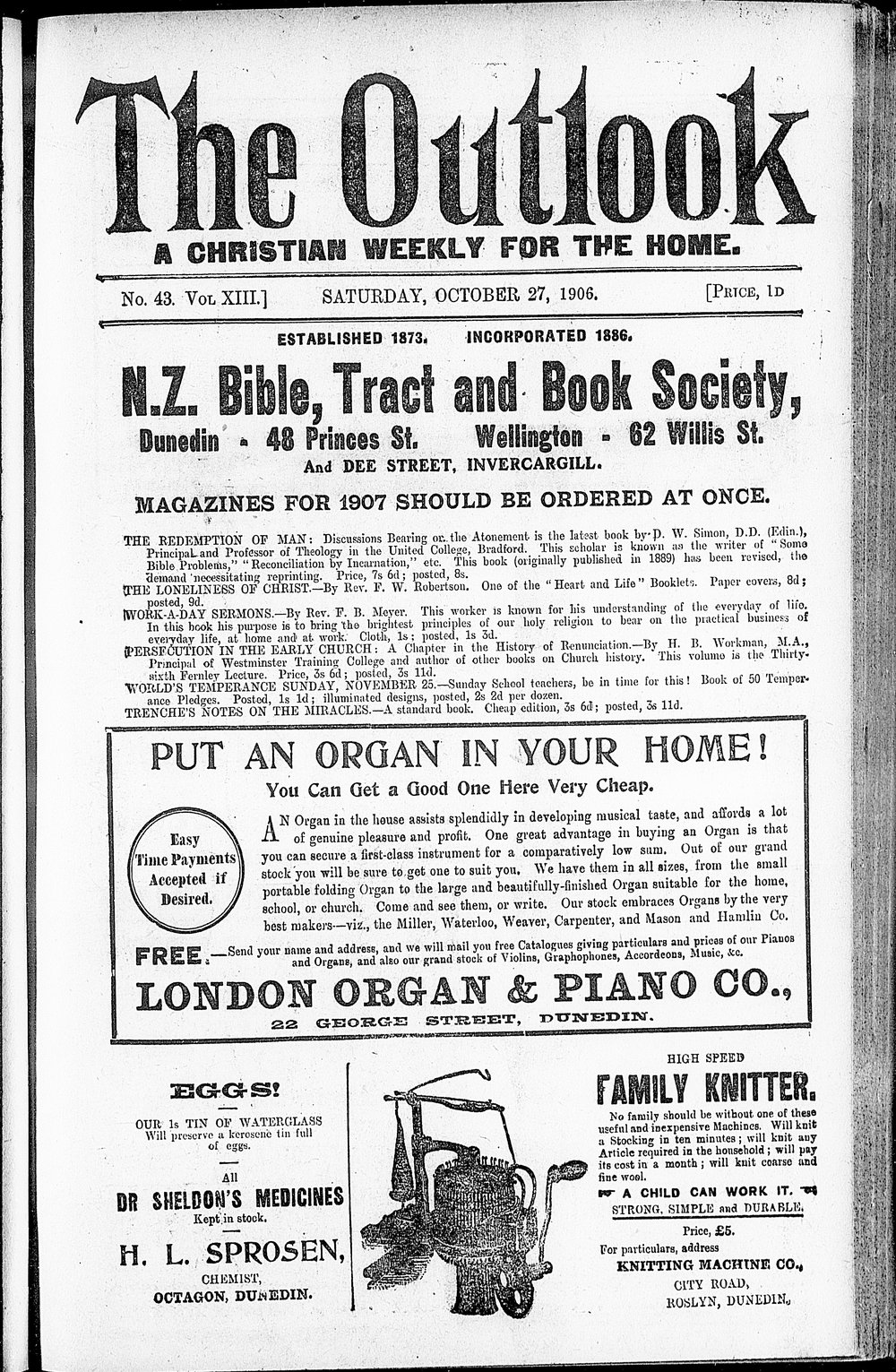 The Outlook: 27th October 1906