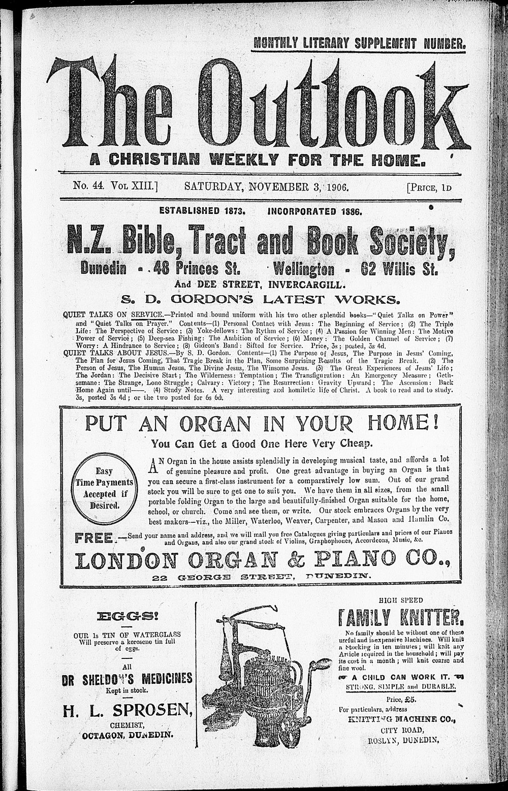 The Outlook: 3rd November 1906