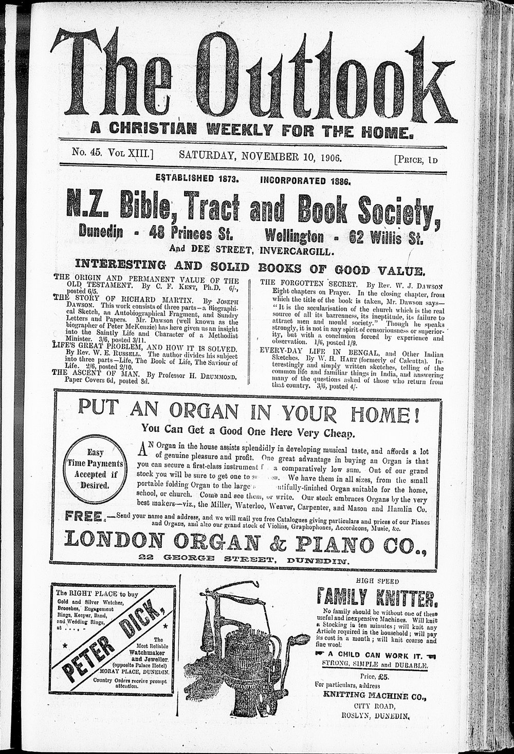 The Outlook: 10th November 1906