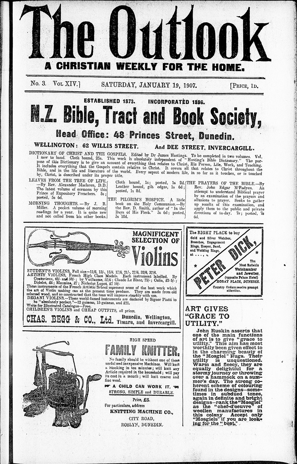 The Outlook: 19th January 1907