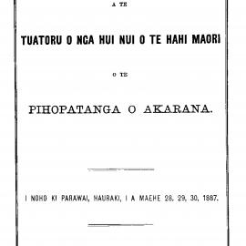 Pihopatanga o Akarana 1887