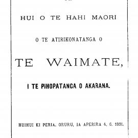 Te Waimate 1891