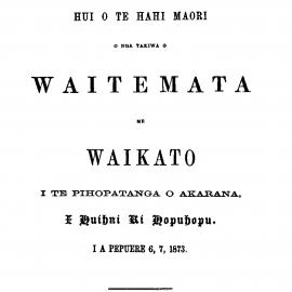 Waitemata me Waikato 1873