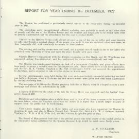 Missions to Seamen 1927 - 1928