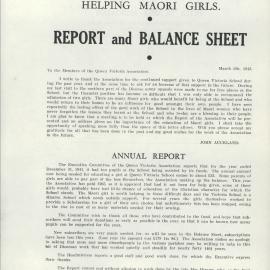 Queen Victoria Association Report 1942