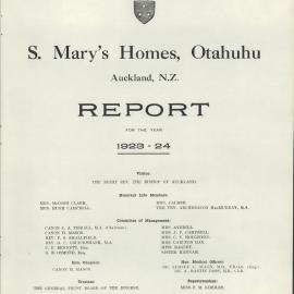 St. Mary's Homes Report 1923 - 1924