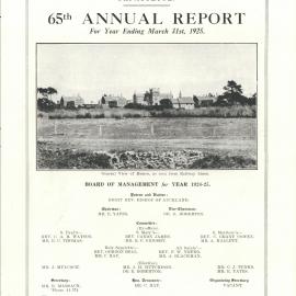 The Orphan Home Annual Report 1924  - 1925