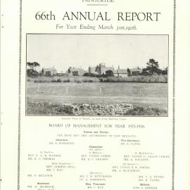 The Orphan Home Annual Report 1925 - 1926