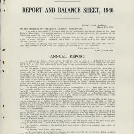 Queen Victoria Association Report 1946