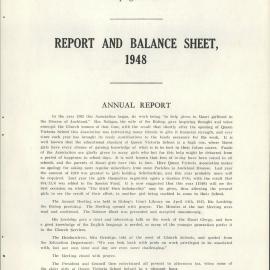 Queen Victoria Association Report 1948