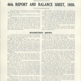 Queen Victoria Association Report 1950