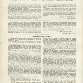 Queen Victoria Association Report 1952