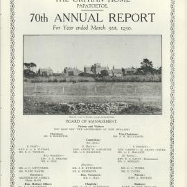 The Orphan Home Annual Report 1929 - 1930