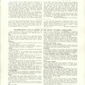 Queen Victoria Association Report 1956