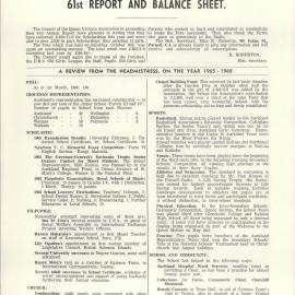 Queen Victoria Association Report 1966