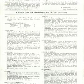 Queen Victoria Association Report 1967