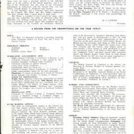Queen Victoria Association Report 1971