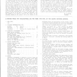 Queen Victoria Association Report 1975