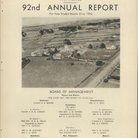 The Orphan Home Annual Report 1952