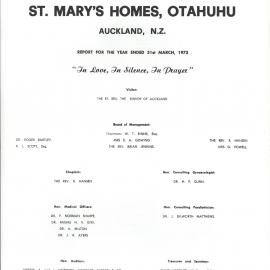 St. Mary's Homes Report 1973