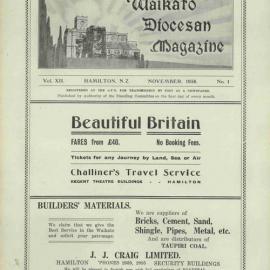 Waikato Diocesan Magazine November 1938