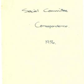 St John's College Social Committee Scrapbook 1956 Correspondence