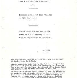 Archbishop Jabez Bryce research work on the records of the United Society for the Propagation of the Gospel