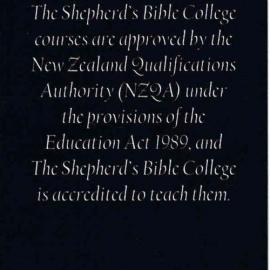 The Shepherd's Bible College Bookmark