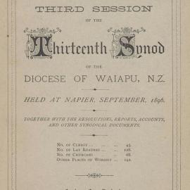 Diocese of Waiapu Synod Proceedings 1896