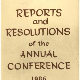 Methodist Church of New Zealand Conference Minutes 1986