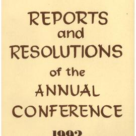 Methodist Church of New Zealand Conference Minutes 1992