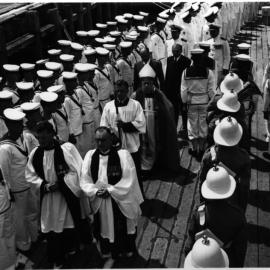 Unidentified church procession on ship 