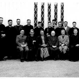 Maori clergy with Bishop Frederick Bennett, Bishop of Aotearoa, and Bishop John Simkin