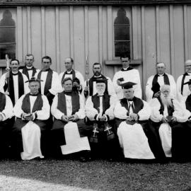 Group portrait of New Zealand Bishops with chaplains.