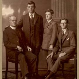 The Reverend John Patteson Cowie, second son of Bishop William Garden Cowie, with his three sons
