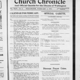 The Church Chronicle, Wellington: 1st February 1928