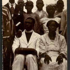 Mr Isaiah Imukode on left with the oastor and Mrs Akingbelu, Ora District Nigeria