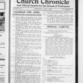 The Church Chronicle, Wellington: 2nd April 1928