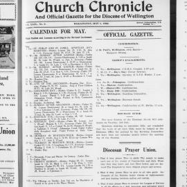 The Church Chronicle, Wellington: 1st May 1928